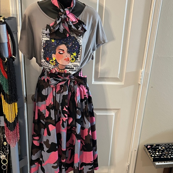 Camouflage Pink, Gray and Black Maxi Skirt! - Picture 6 of 16